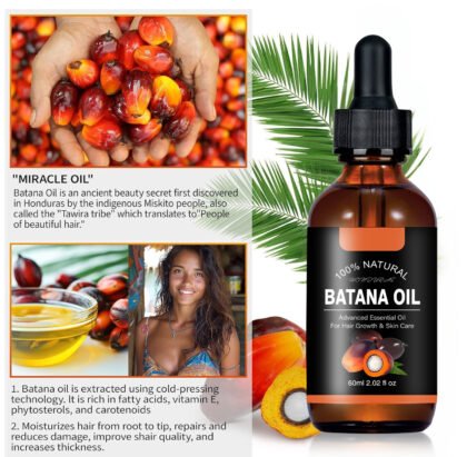 Batana Oil - 100% Pure & Natural from Honduras for Hair Growth, Eliminates Split Ends, Enhances Radiance & Nourishment for All Hair Types, 2.02 fl oz - Image 3
