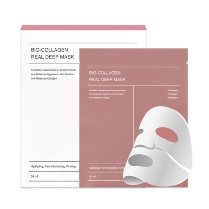 Bio-Collagen Real Deep Mask, Hydrating Overnight Hydrogel Mask, Pore Minimizing, Elasticity Improvement, 34g x4ea